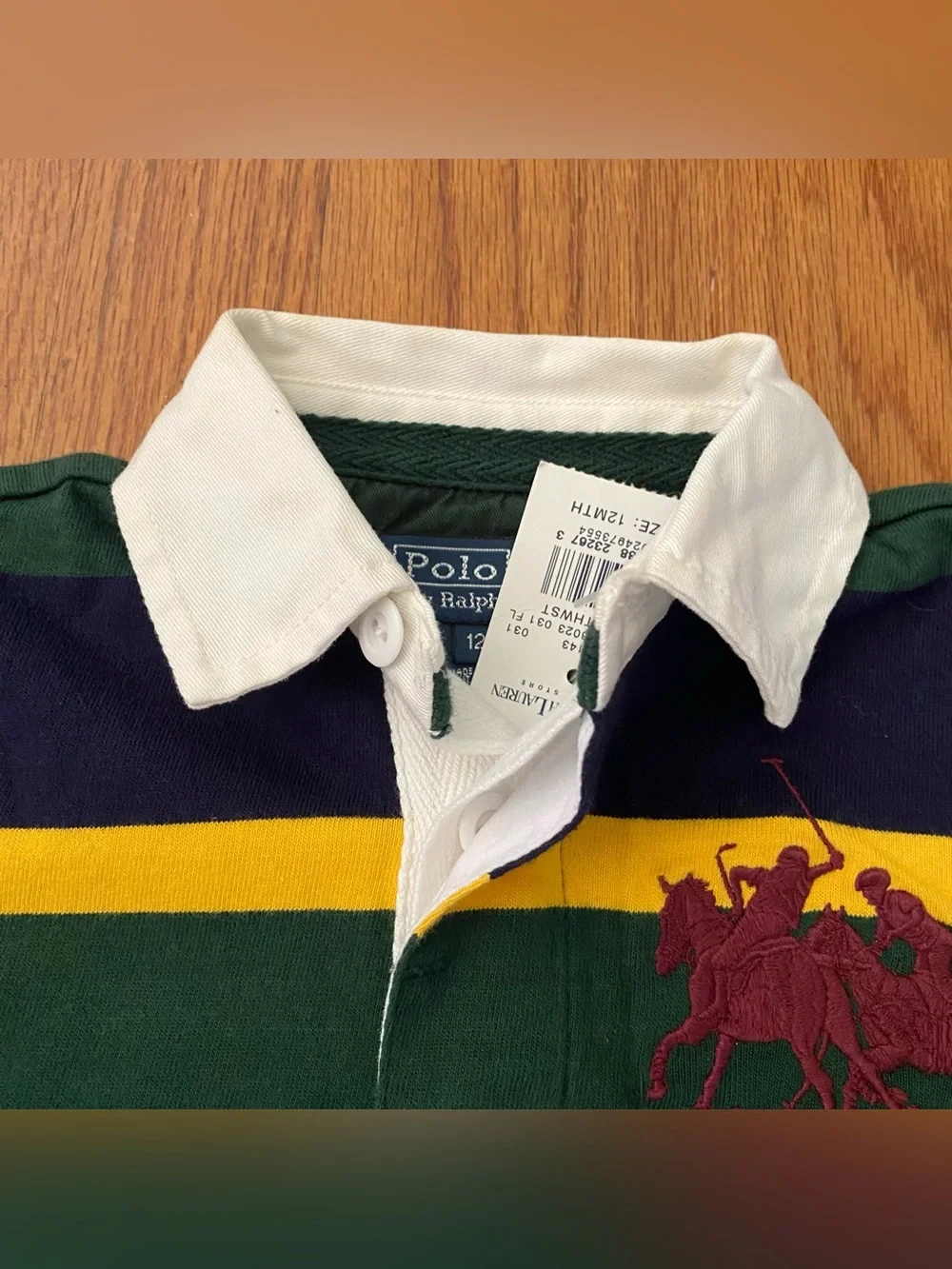 Polo by Ralph Lauren Rugby Shirt Striped Polo with Twill Yellow Pants Set
